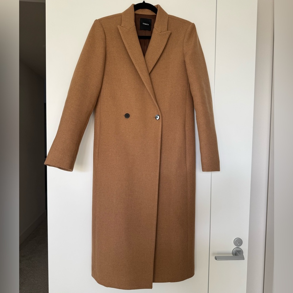 Theory City Coat Wool Blend Haystack Camel P / XS NWOT